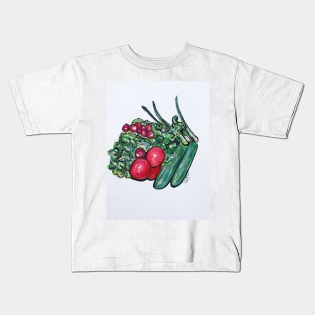 Freshly Uncut Salad Kids T-Shirt by cjkell